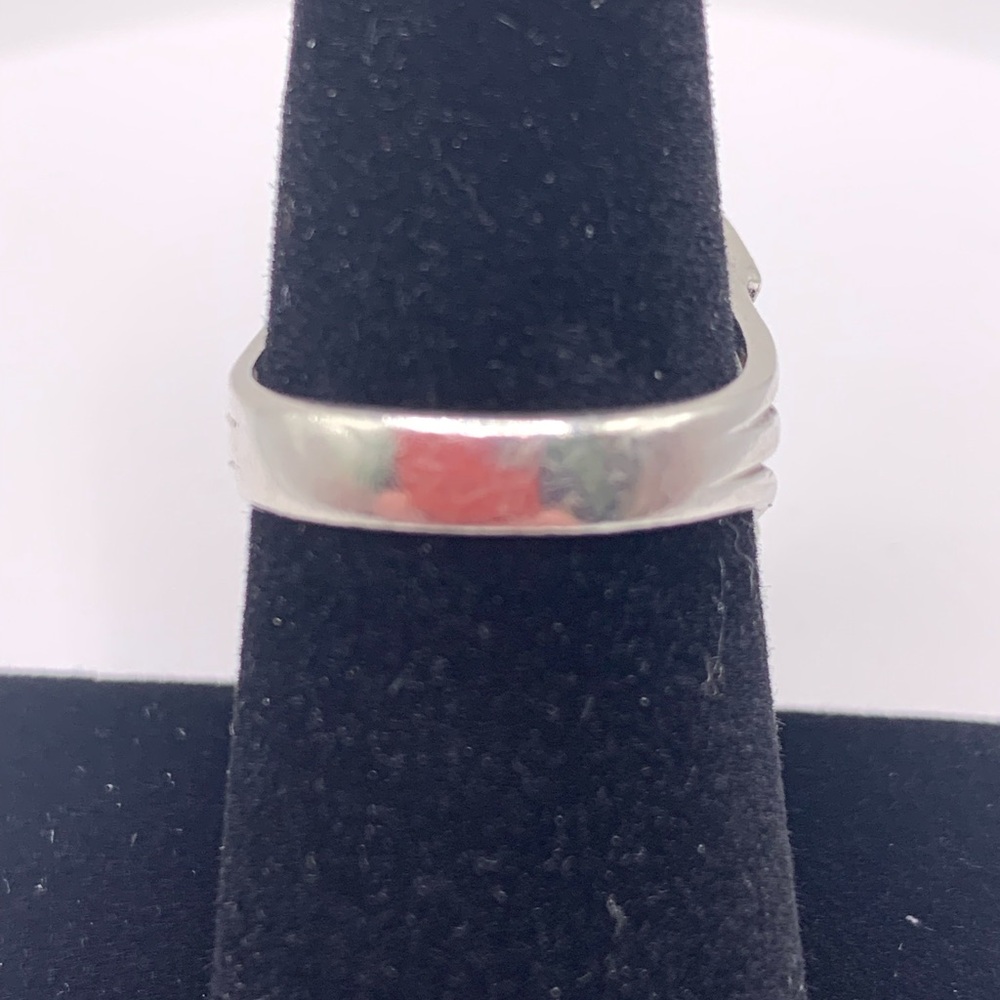 Vintage Sterling Silver Multi-Gemstone Inlaid Checkerboard Ring - Picture 4 of 12